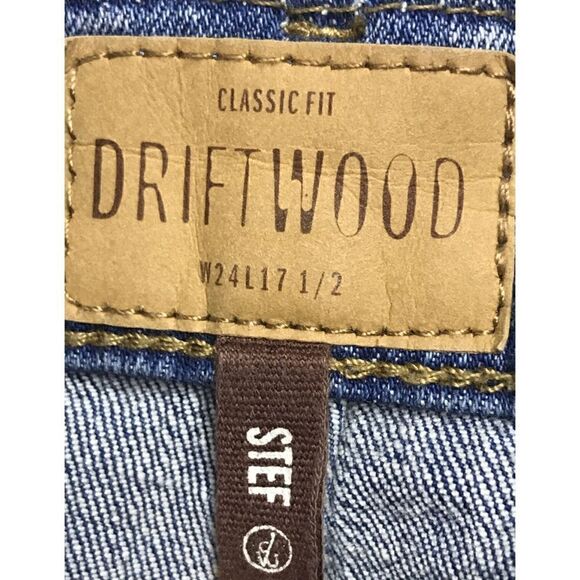 Driftwood Stef Embroidered Mini Denim Jean Raw Hem Skirt Size 24 - Picture 6 of 10